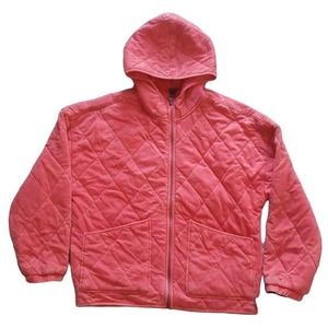 Wild Fable Coral Pink Hooded Quilted Jacket- Small, NWT